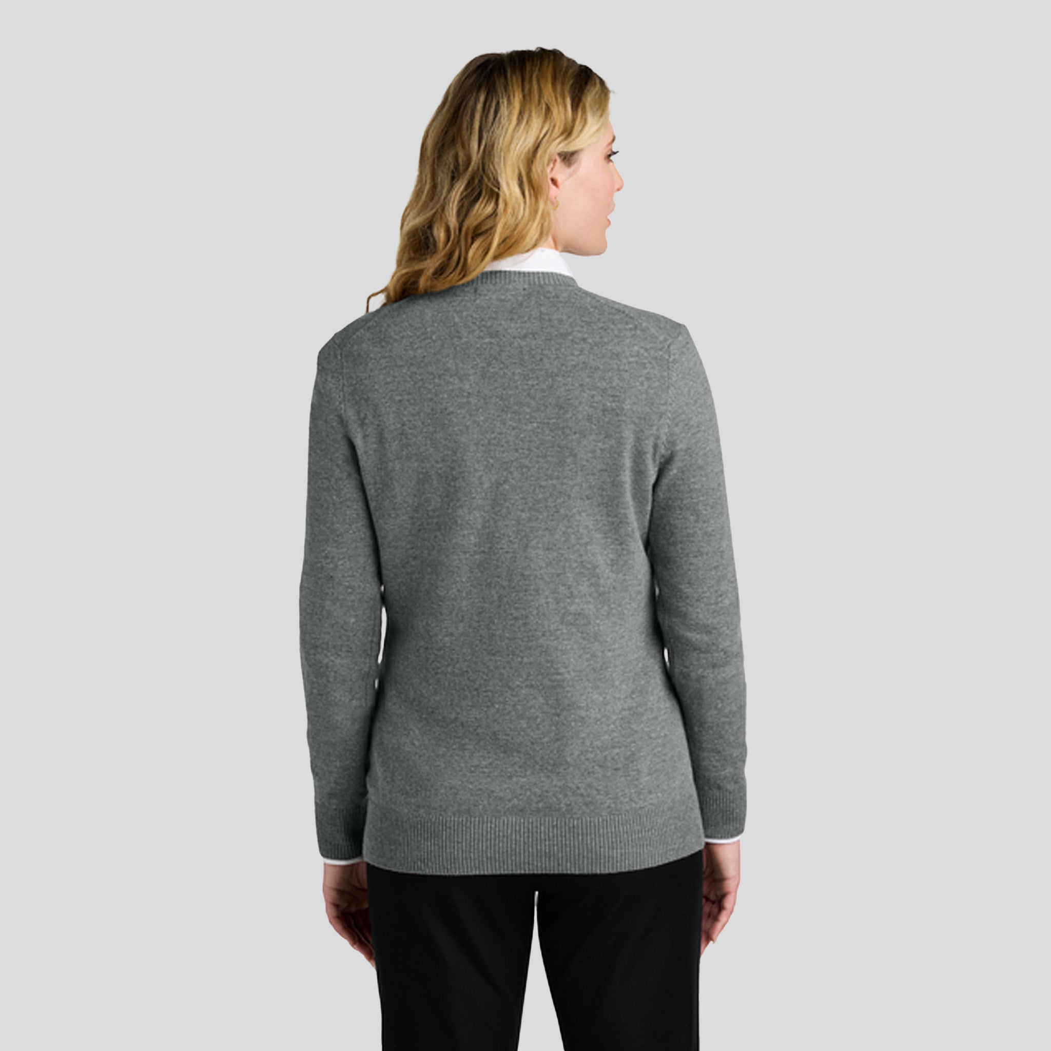 Women’s Easy Care V-Neck Sweater | Medium Heather Grey