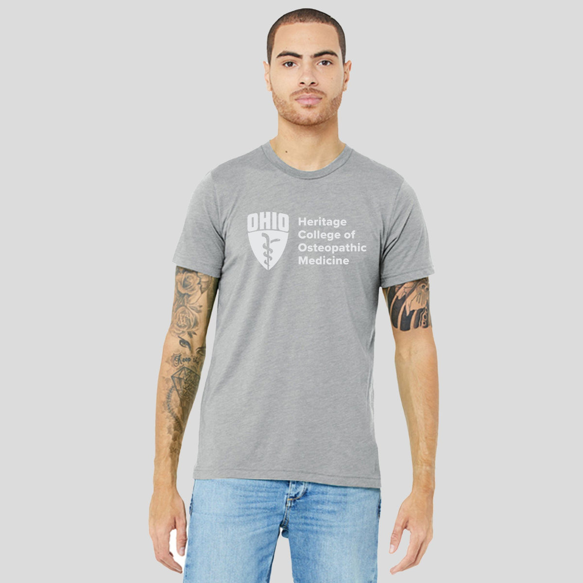 OU Unisex Triblend Short Sleeve Tee - School Logo | Athletic Grey